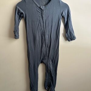 Caden Lane bamboo blue Kids One Piece Footie
